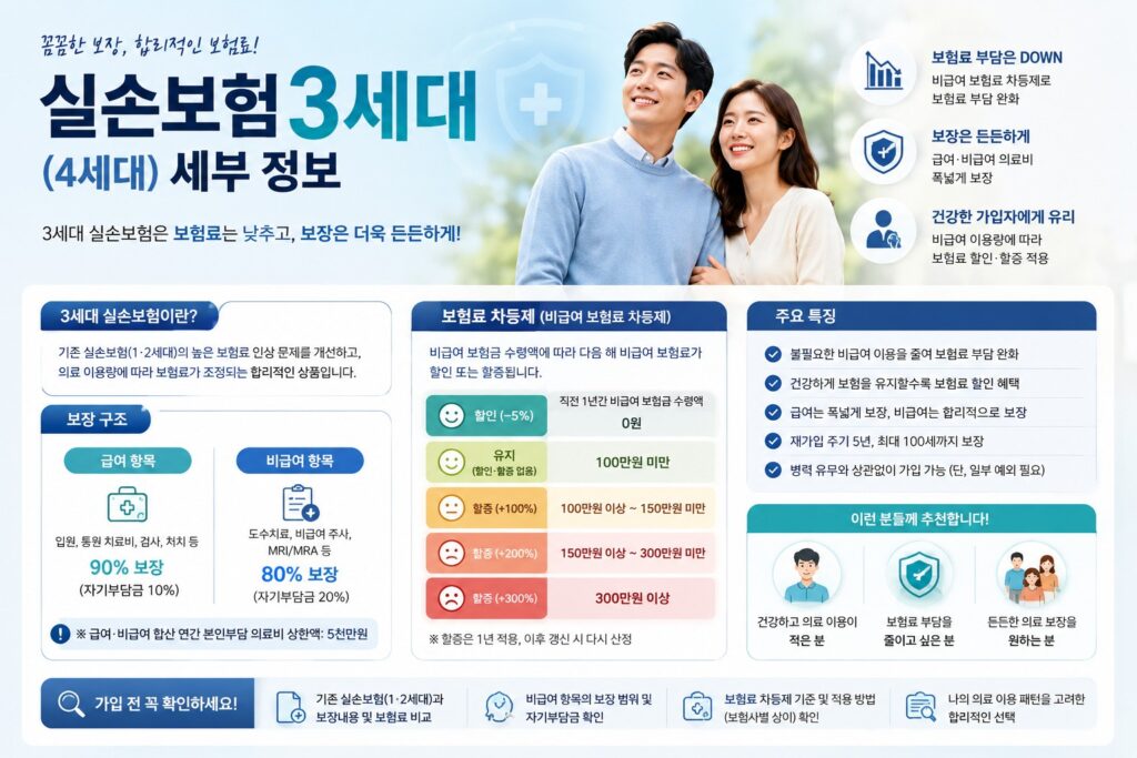 실손보험 3세대 세부 정보