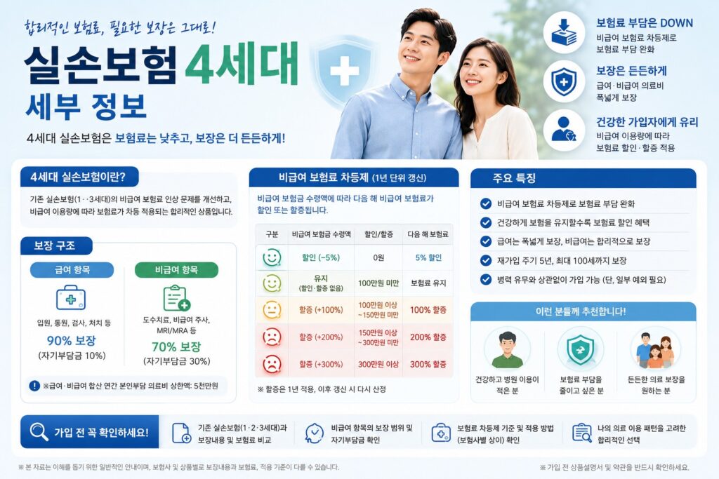 실손보험 4세대 세부 정보